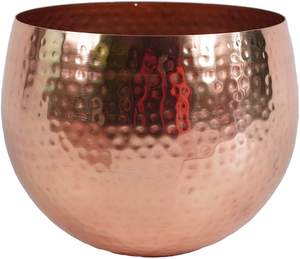 Rounded Shape <b>Gold</b> Finished Handmade Hammered Design Flower <b>Planter</b> for Home Decoration Living Room Floor Metal Flower <b>Planter</b> - Product Image 5