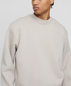 OEM/ODm 100% algodón liso pulóver cuello redondo sudadera logotipo personalizado impreso manga larga caída hombro básico sudadera para hombres - Product Image 2