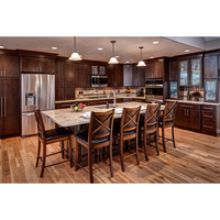 Gabinetes de cocina de madera maciza de estilo americano, gabinetes colgantes de pared de madera, gabinete de cocina Modular personalizado de alta calidad