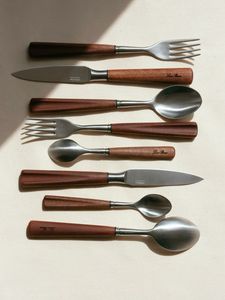 Cuchara de comedor con acabado mate negro Cuchara de cocina de estilo antiguo - Product Image 3