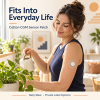 Patch adhésif respirant et flexible en coton RECOO pour capteur CGM, idéal pour usage quotidien, fabrication OEM sous marque privée
