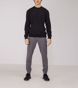 Venta al por mayor de algodón mezclado Hip Hop hombres sudadera cuello redondo felpa suelta Oversize moda - Product Image 5