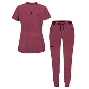 ชุดสครับผ้าแคนวาสสำหรับพยาบาลชุดสครับผ้าแคนวาสสำหรับขัดผิวระบายอากาศได้ดีโลโก้ตรงจากโรงงาน - Product Image 5