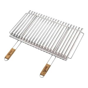 Parrilla para Barbacoa de Acero Inoxidable Orgánico con Recolector de Grasa de 67x40cm, Cromado Pulido-B26740 - Product Image 1