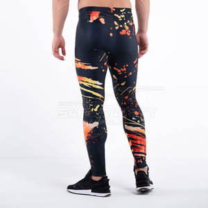 Mallas transpirables de cintura elástica para hombre, pantalones deportivos de Yoga para Fitness, pantalones deportivos de alta elasticidad para gimnasio, Yoga, sublimación, estampado de elevación - Product Image 4