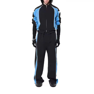 Chándal cortavientos para hombre, conjunto de dos piezas, chaqueta y pantalones con capucha, traje cortavientos ligero impermeable, servicios OEM ODM - Product Image 1