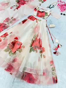 ผ้าโปร่งบางเนื้อนิ่มผ้าโปร่งบางสำหรับผู้หญิงพิมพ์ลายดอกไม้งานปาร์ตี้งานเทศกาลงานเทศกาลล่าสุด - Product Image 5