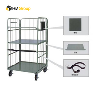 Palettes logistiques personnalisées en acier pliable et emboîtables en métal pour centre logistique d'entrepôt de taille standard à revêtement par poudre