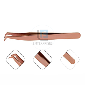 Pince à épiler en acier inoxydable de haute qualité à marque privée, pointe lisse, prise en main parfaite, réutilisable, emballage personnalisé, service OEM, cils - Product Image 4