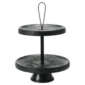 Support à gâteau en bois naturel et or à 2 niveaux Design élégant Desert Serve Ware Tray Kitchen Dining Tabletop Display Tiered Tray Decor - Product Image 4