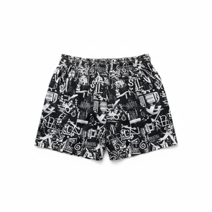 Shorts en maille pour hommes, séchage rapide, OEM, graffiti abstrait, streetwear, imprimé lettres, shorts décontractés d'été - Product Image 2