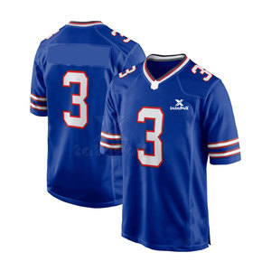 Maillot de football américain respirant en maille/polyester grande taille, imprimé, personnalisable avec nom d'équipe, séchage rapide, haute performance - Product Image 3