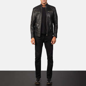 Veste d'hiver pour hommes Top Design avec col montant manches longues 100% cuir de haute qualité personnalisable prix raisonnable - Product Image 5