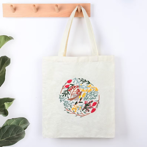 Sac fourre-tout personnalisé en toile de coton biologique brodé 100% sacs fourre-tout en coton pour femmes OEM fabriqué au Vietnam - Product Image 3