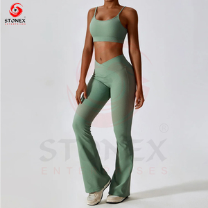 Wholesale Custom Logo Gym Fitness <b>Sets</b> Woman <b>Yoga</b> Leggings Sportswear <b>Yoga</b> Two Piece Workout <b>Set</b> for Women - Product Image 1