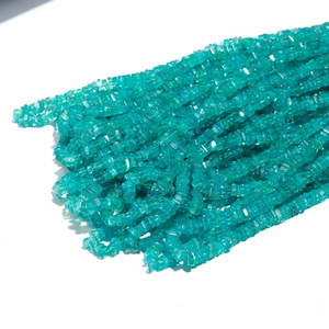 Cuentas de forma cuadrada Heishi lisas de apatita azul natural Cuentas de apatita de 4-6mm para la fabricación de joyas por mayorista indio 16 "Comprar ahora - Product Image 4