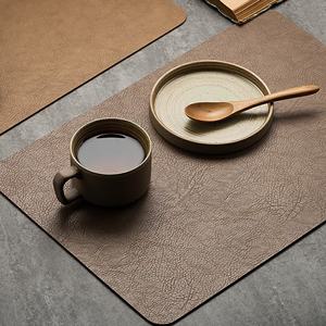 Leather Dining Table Placemats Heavy Duty Durable Eco-Friendly Smell Proof <b>Waterproof</b> Washable Heat Resistant Luxury Restaurant - Product Image 5