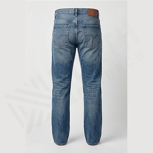 Best Quality Men's Denim Jeans Casual <b>Loose</b> Fit Oversize Mid Waist Straight Pants Customized Color Premium Bottoms Autumn Winter - Product Image 2