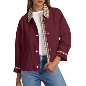 แจ็กเก็ตผ้าฝ้ายสำหรับผู้หญิงเสื้อแจ็กเก็ตผ้าฝ้ายเนื้อผ้าระบายอากาศได้ดีล่าสุดผลิตจาก2025 - Product Image 1