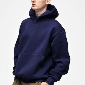 Sweats à capuche unisexes en coton épais de haute qualité, sans cordon, surdimensionnés, personnalisables avec logo, tailles grandes pour hommes - Product Image 2