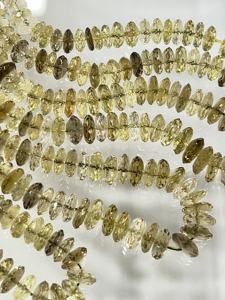 7-8mm Bio Lemon Quartz Faceted German <b>Cut</b> <b>Disc</b> Rondelle <b>Stone</b> Beads 14 Inch Strand for Jewelry Making Supplies - Product Image 6