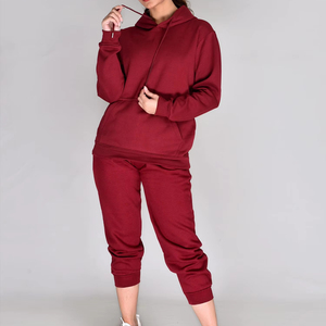 High Street Color sólido Sudadera con capucha Pantalones de chándal sueltos Jersey de manga larga para hombre Traje con capucha Chándal - Product Image 1