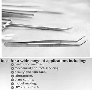 Kit de higiene dental, alicates de algodón universitario de alta calidad, pico dentado en ángulo, pinzas dentales de acero inoxidable, Kit de cirugía - Product Image 4