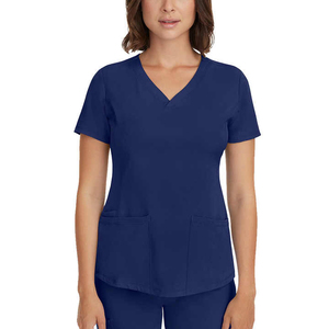 Top vente respirant uniformes hospitaliers col en V gommages médicaux pour infirmière haute qualité manches courtes gommage uniforme ensemble - Product Image 2
