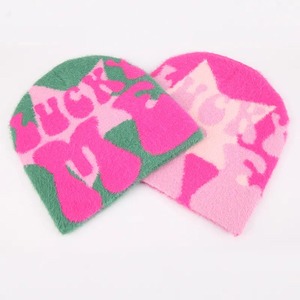 Bonnet d'hiver unisexe chaud de haute qualité, bonnet tricoté en acrylique personnalisé avec logo de créateur, bonnets de chalutier, motif de personnage - Product Image 2