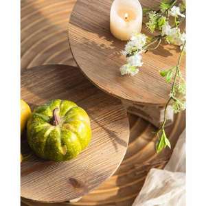 Grand plateau de service en bois d'acacia à bord vif avec poignées en métal Pouf multi-usage conçu pour le service des aliments - Product Image 4