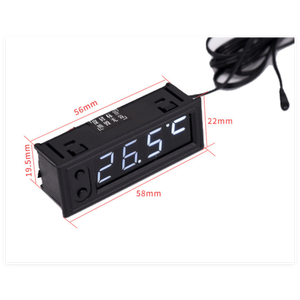 AEK-Tech BJ-TV02.W Termómetro digital LED blanco, voltímetro y reloj de 22 mm - Product Image 3