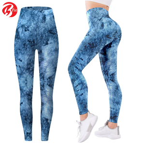 Pantalon d'entraînement imprimé de meilleure qualité pour femmes Leggings de yoga à motif solide à la mode avec contrôle du ventre avec taille élastique - Product Image 6