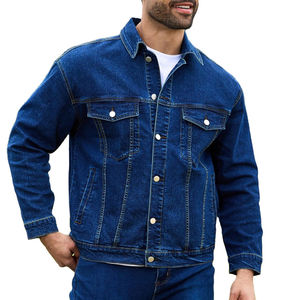 Veste en jean de haute qualité pour homme, en coton bleu, chaude pour l'hiver, col montant, imperméable, respirante, coupe ajustée décontractée - Product Image 5