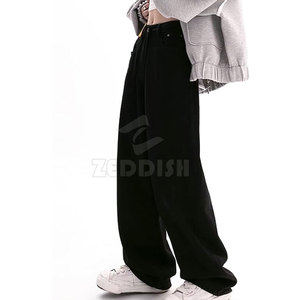 New Design High Quality Women's Casual Mid Waist Flat Front Summer Breathable 100% Cotton Custom Logo Light Wash OEM <b>Pants</b> - Product Image 3