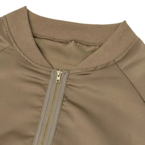 Veste bomber pour femme en satin de soie respirant, style nouveau, vente en gros, personnalisable, avec épaulettes brillantes - Product Image 4