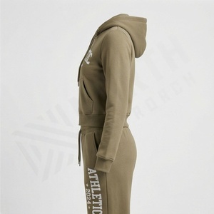 High Quality Custom Distressed Embroidered Women 2 Piece Vintage Acid <b>Washed</b> Sun Faded Streetwear Hoodie Sweatpants Sportswear - Product Image 3