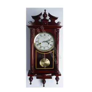 WC15 Timekeeper Essex Westminster Chime Faux Wood Pendulum Wall Clock, 17.5" x 11.25", Walnut