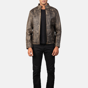2024 hommes personnalisable en cuir de vachette Biker veste à capuche support fermeture éclair à la mode mince tissu revêtement hiver saison accessoire - Product Image 3