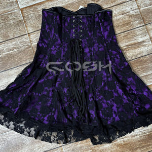 COSH CORSET Robe Corset Miniature Courbe en Satin Violet et Résille Noire, Style Gothique Burlesque, avec Baleines en Acier, pour Tenue de Mode - Product Image 5