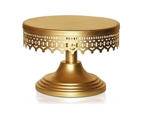 Soporte redondo de metal con acabado dorado para tarta, mesa de tamaño mediano, indio, barato, hecho a mano, precio al por mayor, venta de soporte de metal para tarta - Product Image 2