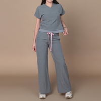 YUHONG – Nouveaux ensembles de tenues médicales confortables et élégants pour femmes, col en V, manches courtes, pantalon large, pour hôpital