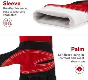 Guantes de soldadura TIG de cuero de primera calidad, resistentes, hechos a medida, guantes de trabajo de cuero vacuno. - Product Image 6