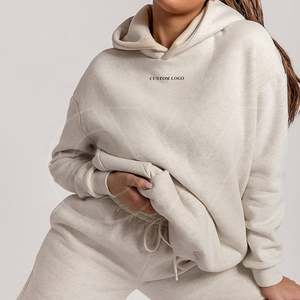 Sudaderas con capucha con logotipo personalizado para mujer, Jersey holgado con bordado liso, sudaderas de algodón 100%, sudaderas con capucha extragrandes para mujer - Product Image 1
