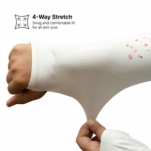 Manchons de bras personnalisés à imprimé floral, rafraîchissants, anti-UV, avec trou pour le pouce, pour sports de plein air, protection solaire, cyclisme et course à pied - Product Image 2