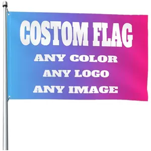 Promotie Outdoor Custom Vlag 3x5ft Sublimatie Blanco Aangepaste Banner Gepersonaliseerd Ontwerp Elk Logo Vliegende 3X5 Ft Aangepaste Vlag