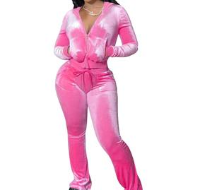 2025 trajes de sudor de algodón 100% para mujer Premium nuevos chándales elegantes con capucha y cremallera diseño personalizable transpirable conjunto de 2 piezas - Product Image 5