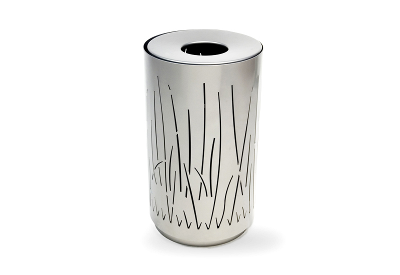 35 Gal Recycling Bins Aesthetic Design Litter Receptacle Modern Style Trash Can for Garden
