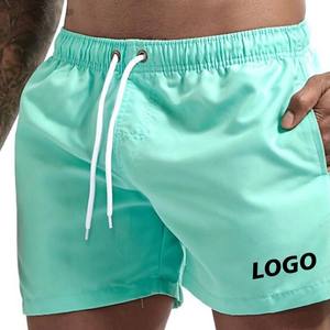 Hotest personnalisé LOGO hommes maillot de bain Shorts de plage hommes course à pied sport pantalons courts homme solide plaine planche de Surf troncs Shorts - Product Image 1