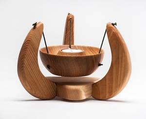 High-quality Wooden Candlestick Holder with Embossing Printing for <b>Tealight</b> and Pillar <b>Candles</b> Home Living Room Table Decor - Product Image 1