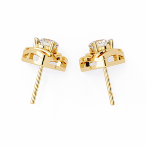 Magnifiques boucles d'oreilles de fiançailles en or 18 carats avec diamants de laboratoire certifiés IGI - Product Image 3